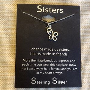 Sterling Silver Sisters Necklace. New.
